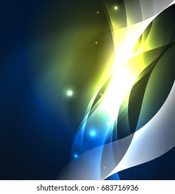 Vector abstract illuminated neon waves