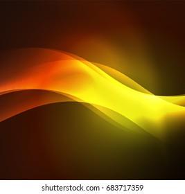 Vector abstract illuminated neon waves