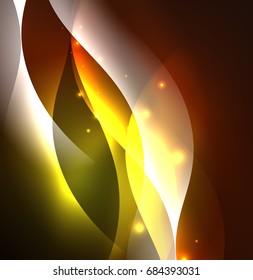 Vector abstract illuminated neon waves