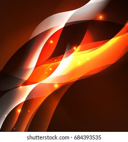 Vector abstract illuminated neon waves
