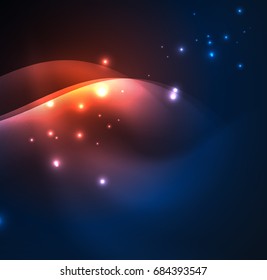 Ondas de néon iluminadas abstratas vetoriais