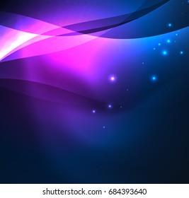 Vector abstract illuminated neon waves