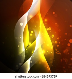 Vector abstract illuminated neon waves