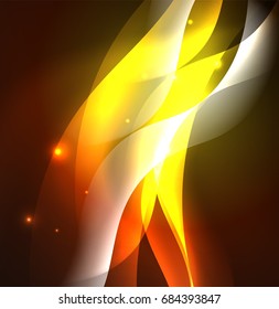 Vector abstract illuminated neon waves
