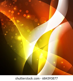 Vector abstract illuminated neon waves