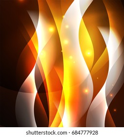 Vector abstract illuminated neon waves