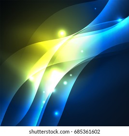 Vector abstract illuminated neon waves