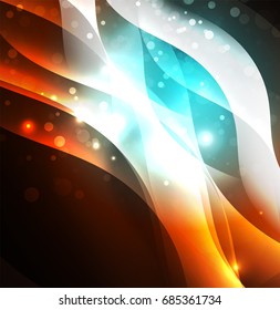 Vector abstract illuminated neon waves