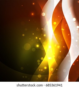 Vector abstract illuminated neon waves
