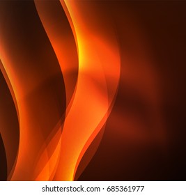 Vector abstract illuminated neon waves