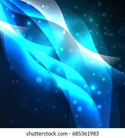 Vector abstract illuminated neon waves