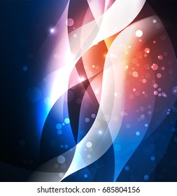 Vector abstract illuminated neon waves