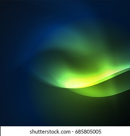 Vector abstract illuminated neon waves