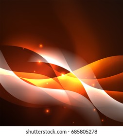 Ondas de néon iluminadas abstratas vetoriais