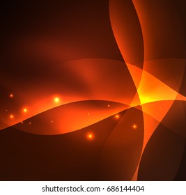 Olas de neón iluminadas abstractas vectoriales