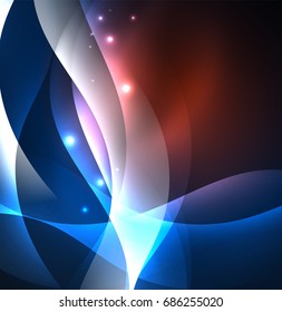Vector abstract illuminated neon waves