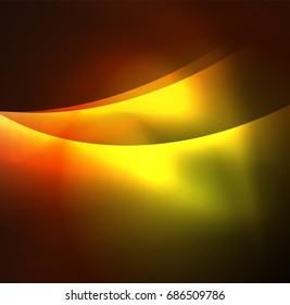 Vector abstract illuminated neon waves