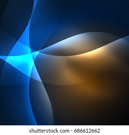 Ondas de néon iluminadas abstratas vetoriais