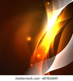 Vector abstract illuminated neon waves