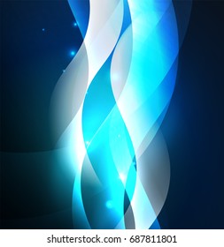 Vector abstract illuminated neon waves