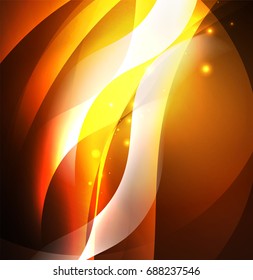 Vector abstract illuminated neon waves