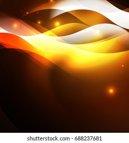 Vector abstract illuminated neon waves