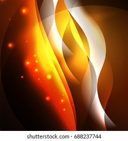 Vector abstract illuminated neon waves