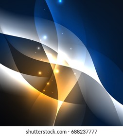 Vector abstract illuminated neon waves