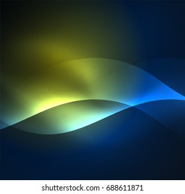Vector abstract illuminated neon waves