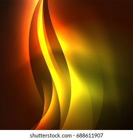 Vector abstract illuminated neon waves