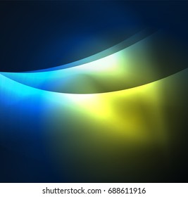 Vector abstract illuminated neon waves
