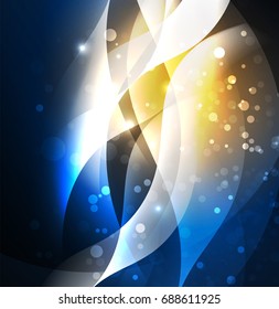 Vector abstract illuminated neon waves