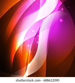 Vector abstract illuminated neon waves