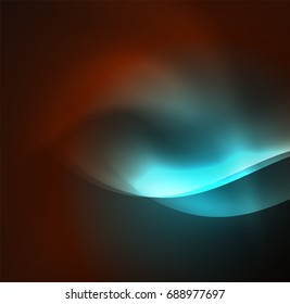 Vector abstract illuminated neon waves