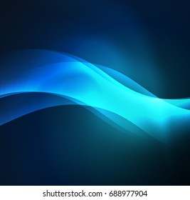 Vector abstract illuminated neon waves