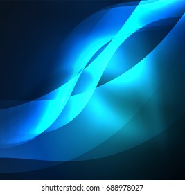 Vector abstract illuminated neon waves