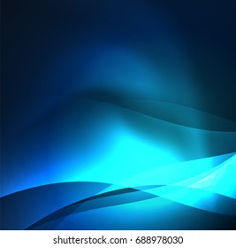 Olas de neón iluminadas abstractas vectoriales