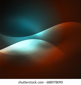 Vector abstract illuminated neon waves
