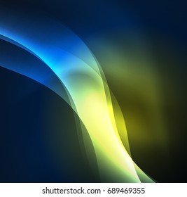 Ondas de néon iluminadas abstratas vetoriais