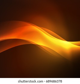 Vector abstract illuminated neon waves