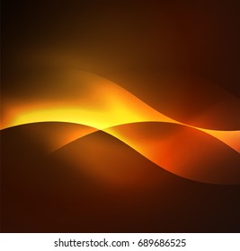 Vector abstract illuminated neon waves