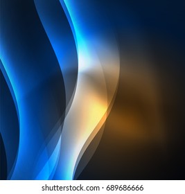 Ondas de néon iluminadas abstratas vetoriais