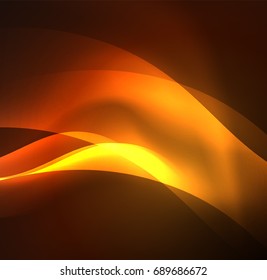 Vector abstract illuminated neon waves