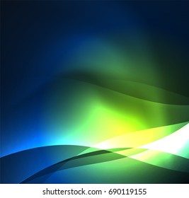 Vector abstract illuminated neon waves