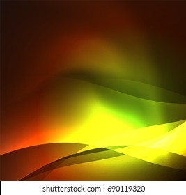 Vector abstract illuminated neon waves