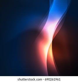 Vector abstract illuminated neon waves