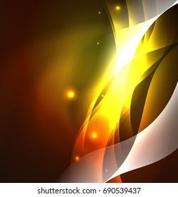 Vector abstract illuminated neon waves