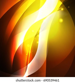 Vector abstract illuminated neon waves