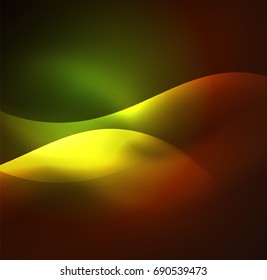 Vector abstract illuminated neon waves