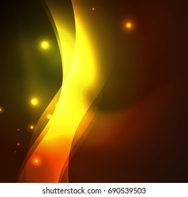 Vector abstract illuminated neon waves